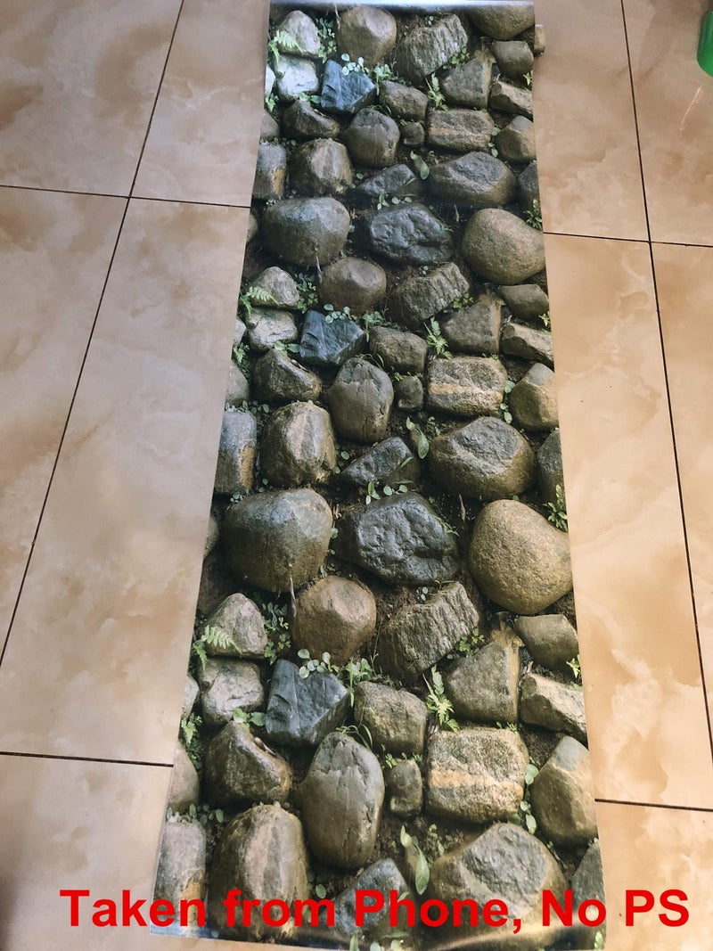 Yancorp 32.8ft Self-Adhesive Stone Brick Green Wallpaper Fireplace Kitchen Backsplash Peel and Stick Wall Paper Wallcovering (18"x394") - Image 5